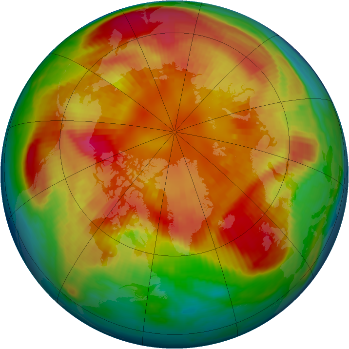 Arctic ozone map for 03 March 1999